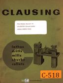 Clausing-Colchester-Clausing Colchester 13\", Lathe instructions and Parts Manual 1965-13\"-01